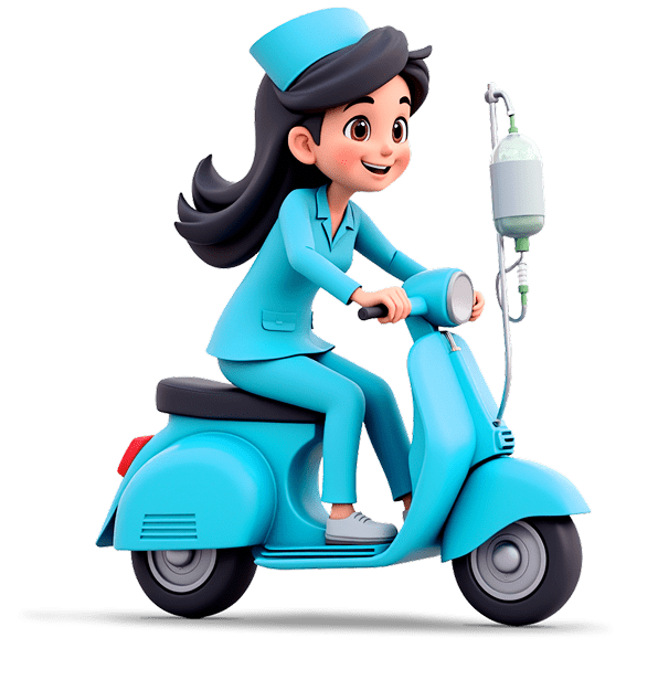 Revivel Life nurse preparing mobile IV drip therapy in Bali